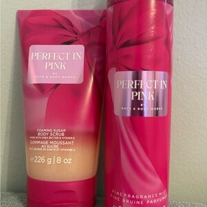 Bath & Body Works Perfect in Pink Exfoliant & Mist Set